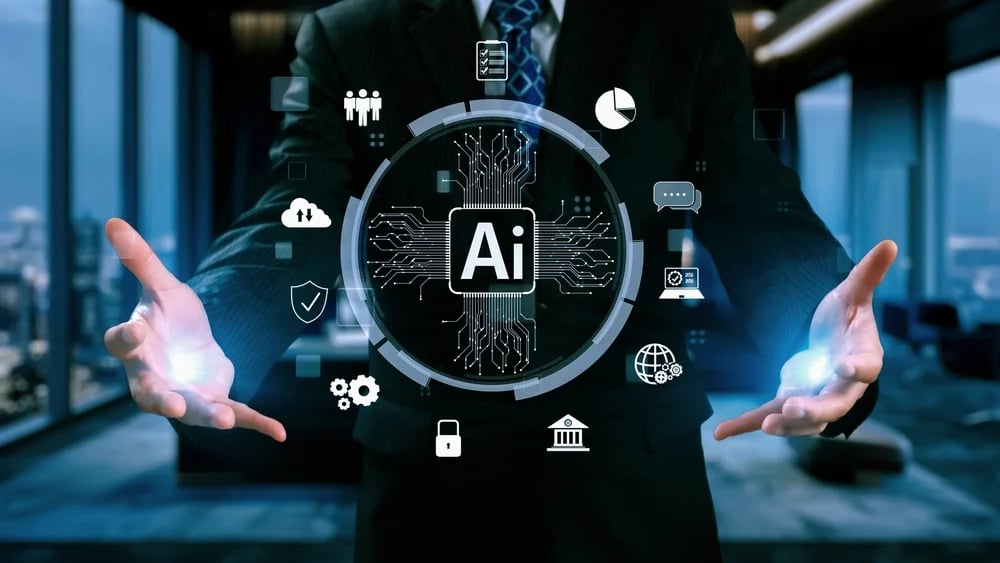 Human,Interact,With,Ai,Artificial,Intelligence,Brain,Processor,In,Concept