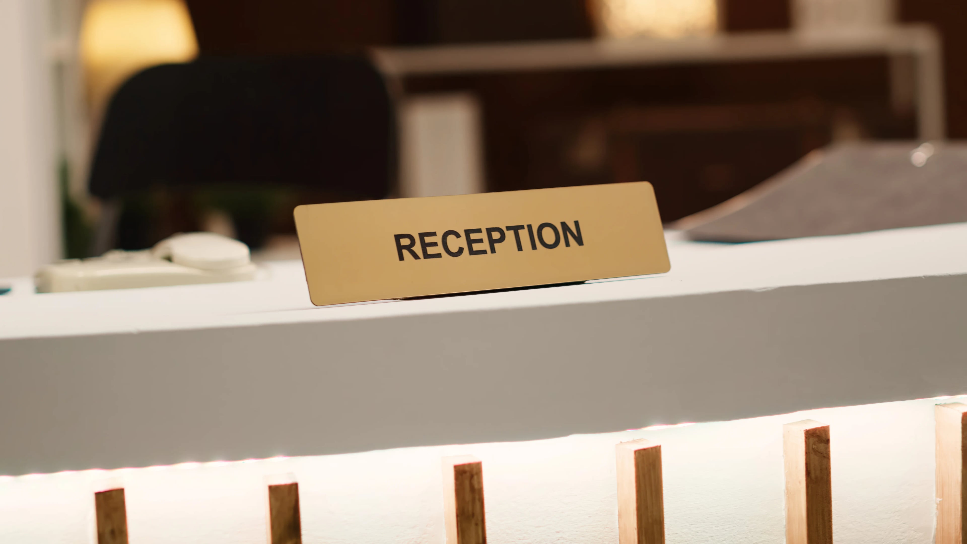 Blurry close up reception desk