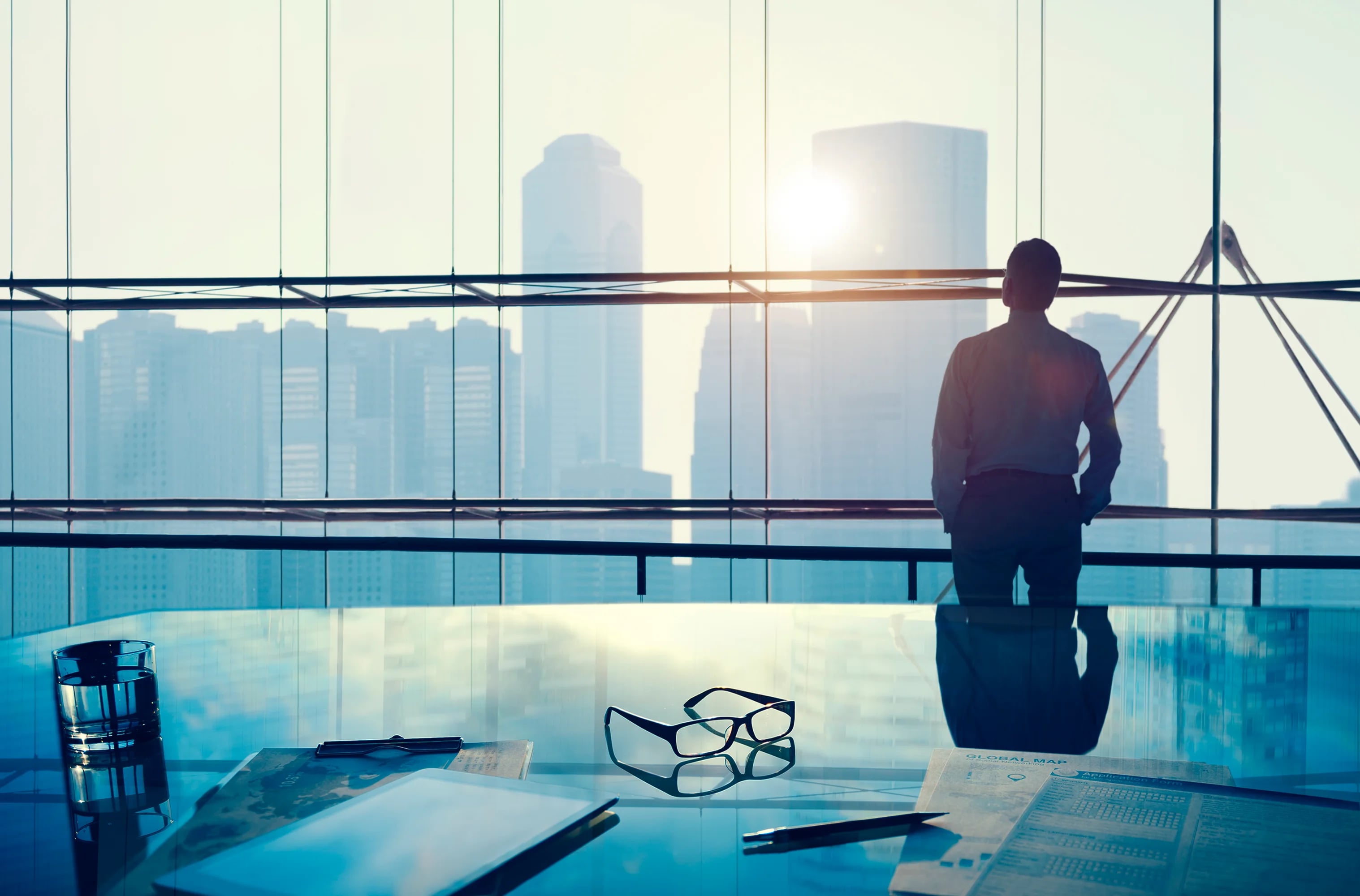 Businessman big office