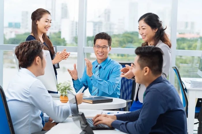 Cheerful business team