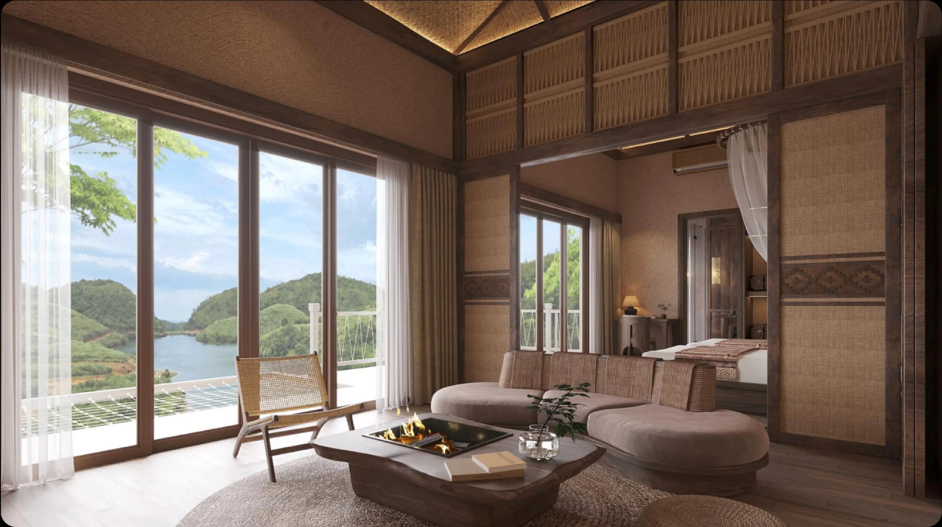 Phòng nghỉ Sanctuary Sam Tang Retreat nhìn ra vịnh