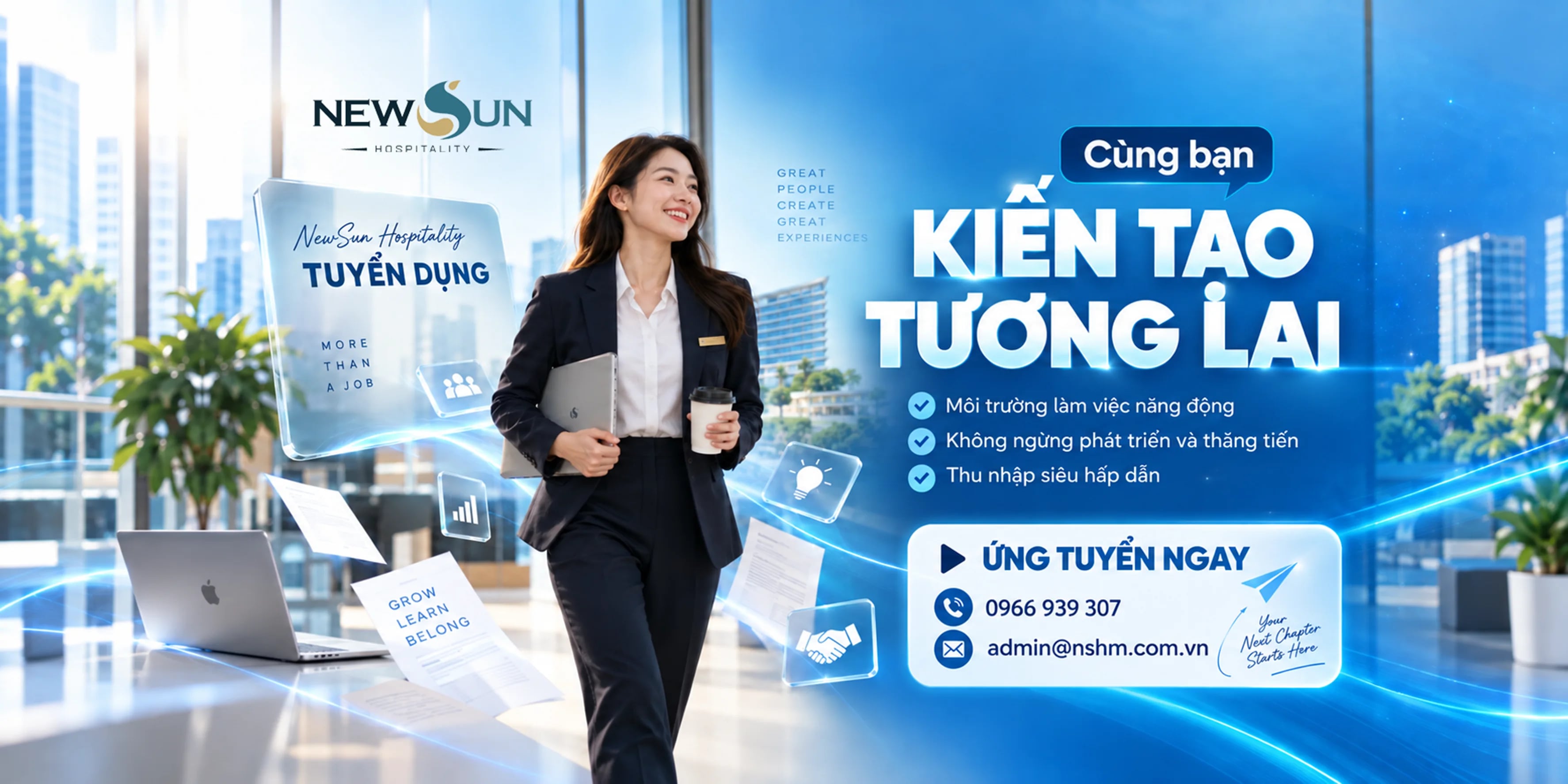 Banner tuyển dụng NewSun Hospitality: Cùng bạn kiến tạo tương lai